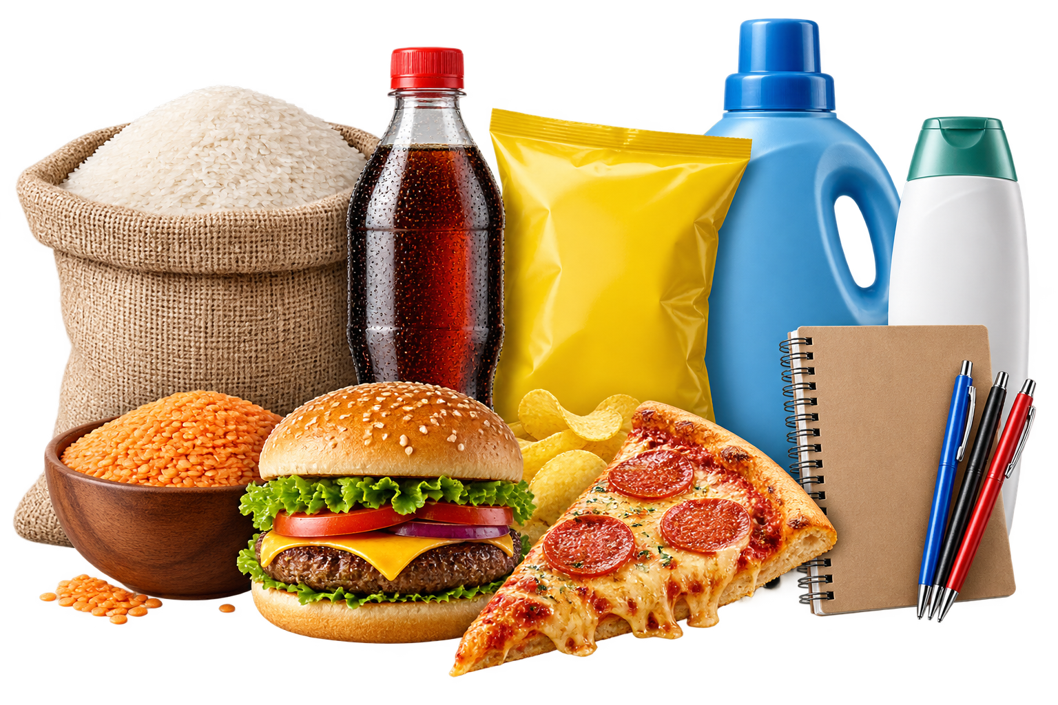Illustrative Kallinzo range of retail, groceries, convenience and ready-to-eat items